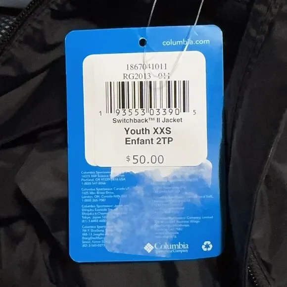 Columbia youth boys girls XXS 4/5 Switchback II Dryvent Waterproof Jacket NWT - Picture 8 of 8